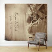 ウェスタン素朴ブラウンホースPhotobooth背景 タペストリー (インサイチュ(横))