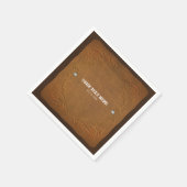 ウェスタン素朴ブラウンレザールック&ダイヤモンドパーティー スタンダードカクテルナプキン (角)