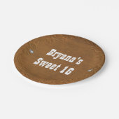 ウェスタン素朴ブラウンレザールック&ダイヤモンドパーティー ペーパープレート (アングル)