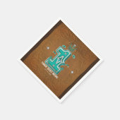 ウェスタン素朴ブラウンレザールック&ダイヤモンド1 One スタンダードカクテルナプキン (角)