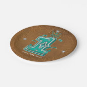 ウェスタン素朴ブラウンレザールック&ダイヤモンド1 One ペーパープレート (アングル)