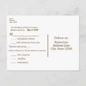 ウェスタン素朴ブラウンレザールック&ダイヤモンドRSVP インビテーションポストカード (裏面)