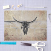 ウェスタン素朴ブラックブルスカルセピアテクスチャ 薄葉紙 (クラフト)