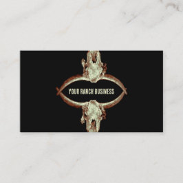 ウェスタン素朴ブラックベージュカントリーブルスカル 名刺