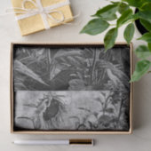 ウェスタン素朴ブラック&ホワイトフローラブルスカル 薄葉紙 (ギフト)