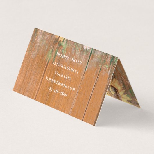 ウェスタン素朴ブルスカルひまわり木のテクスチャ 名刺 (裏面)