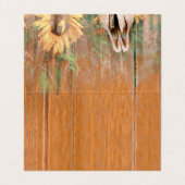 ウェスタン素朴ブルスカルひまわり木のテクスチャ 名刺 (内部フラット)