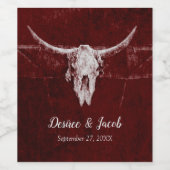 ウェスタン素朴ブルスカルカントリーブルガンディテクスチャ ワインラベル (シングルラベル)