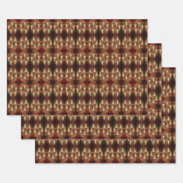 ウェスタン素朴ブルスカルカントリープレイドスタイル ラッピングペーパーシート