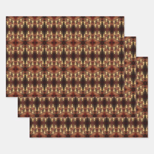 ウェスタン素朴ブルスカルカントリープレイドスタイル ラッピングペーパーシート (セット)