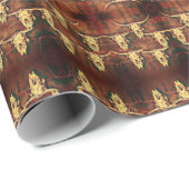 ウェスタン素朴ブルスカルカントリープレイドスタイル ラッピングペーパー (ロールコーナー)