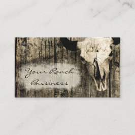 ウェスタン素朴ブルスカルセピアヴィンテージ 名刺