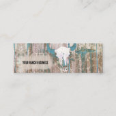 ウェスタン素朴ブルスカルティール(緑がかった色)ブラウンテクスチャ コーリングカード (正面)