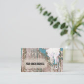 ウェスタン素朴ブルスカルティール(緑がかった色)ブラウンテクスチャ 名刺 (スタンド正面)