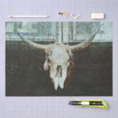 ウェスタン素朴ブルスカルティール（緑がかった色）ヴィンテージスクリプト 薄葉紙 (クラフト)