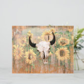 ウェスタン素朴ブルスカルブラウンイエローサンフラワー (スタンド正面)