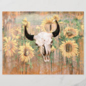 ウェスタン素朴ブルスカルブラウンイエローサンフラワー (正面)