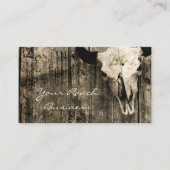 ウェスタン素朴ブルスカルブラウンヴィンテージバーン 名刺 (正面)