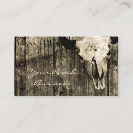 ウェスタン素朴ブルスカルブラウンヴィンテージバーン 名刺