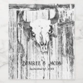 ウェスタン素朴ブルスカルホワイト動揺してヴィンテージ ワインラベル (シングルラベル)