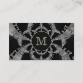 ウェスタン素朴ブルスカル白黒モノグラム 名刺 (正面)