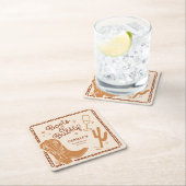 ウェスタン素朴ブーツアンドバブリーブライダルシャワー スクエアペーパーコースター (インサイチュ)