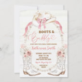 ウェスタン素朴ブーツ&バブリーブライダルシャワー 招待状 (正面)
