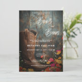 ウェスタン素朴ブーツ&ビアーズブライダルシャワー 招待状 (スタンド正面)