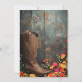 ウェスタン素朴ブーツ&ビアーズブライダルシャワー 招待状 (裏面)