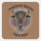 ウェスタン素朴プレインズバイソン スクエアシール (正面)