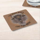 ウェスタン素朴プレインズバイソン スクエアペーパーコースター (アングル)