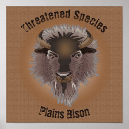 ウェスタン素朴プレインズバイソン ポスター