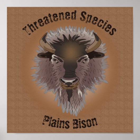 ウェスタン素朴プレインズバイソン ポスター (正面)