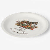 ウェスタン素朴プレジャーホース感謝祭 ペーパープレート (アングル)