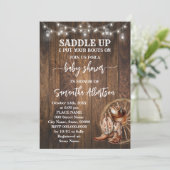 ウェスタン素朴ベビーシャワーカントリーブーツ 招待状 (スタンド正面)