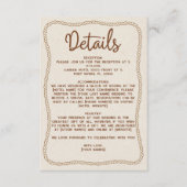 ウェスタン素朴ベージュカジュアルブラウン結婚ズ詳細 エンクロージャーカード (正面)