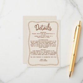 ウェスタン素朴ベージュカジュアルブラウン結婚ズ詳細 エンクロージャーカード