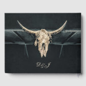 ウェスタン素朴ベージュグレーカントリーブルスカル ゲストブック (裏面)