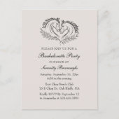 ウェスタン素朴ホースエレガントカントリーバチェロレッテ インビテーションポストカード (正面)