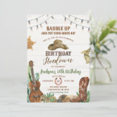 ウェスタン素朴ホームダウンカウボーイバースデーパーティー 招待状 (スタンド正面)