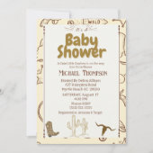 ウェスタン素朴ボホカウボーイベビーシャワーパーティー 招待状 (正面)