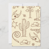 ウェスタン素朴ボホカウボーイベビーシャワーパーティー 招待状 (裏面)