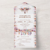 ウェスタン素朴ボホフローラカウスカル オールインワン招待状 (内側)