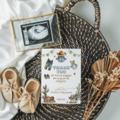 ウェスタン素朴ボホリトルカウボーイベビーシャワー サンキューカード