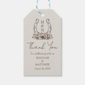 ウェスタン素朴ボホ蹄鉄結婚の感謝 ギフトタグ (正面)