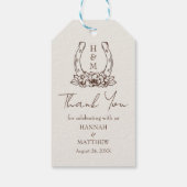 ウェスタン素朴ボホ蹄鉄結婚の感謝 ギフトタグ (裏面)