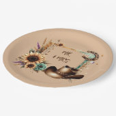 ウェスタン素朴ミスター&ミセスパーティープレート ペーパープレート (アングル)