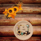 ウェスタン素朴ミスター&ミセスパーティープレート ペーパープレート