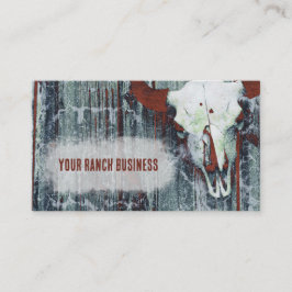 ウェスタン素朴ラストブラウングレーテクスチャブルスカル 名刺