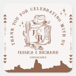 ウェスタン素朴ランチファームバーンカウボーイサンキュー スクエアシール